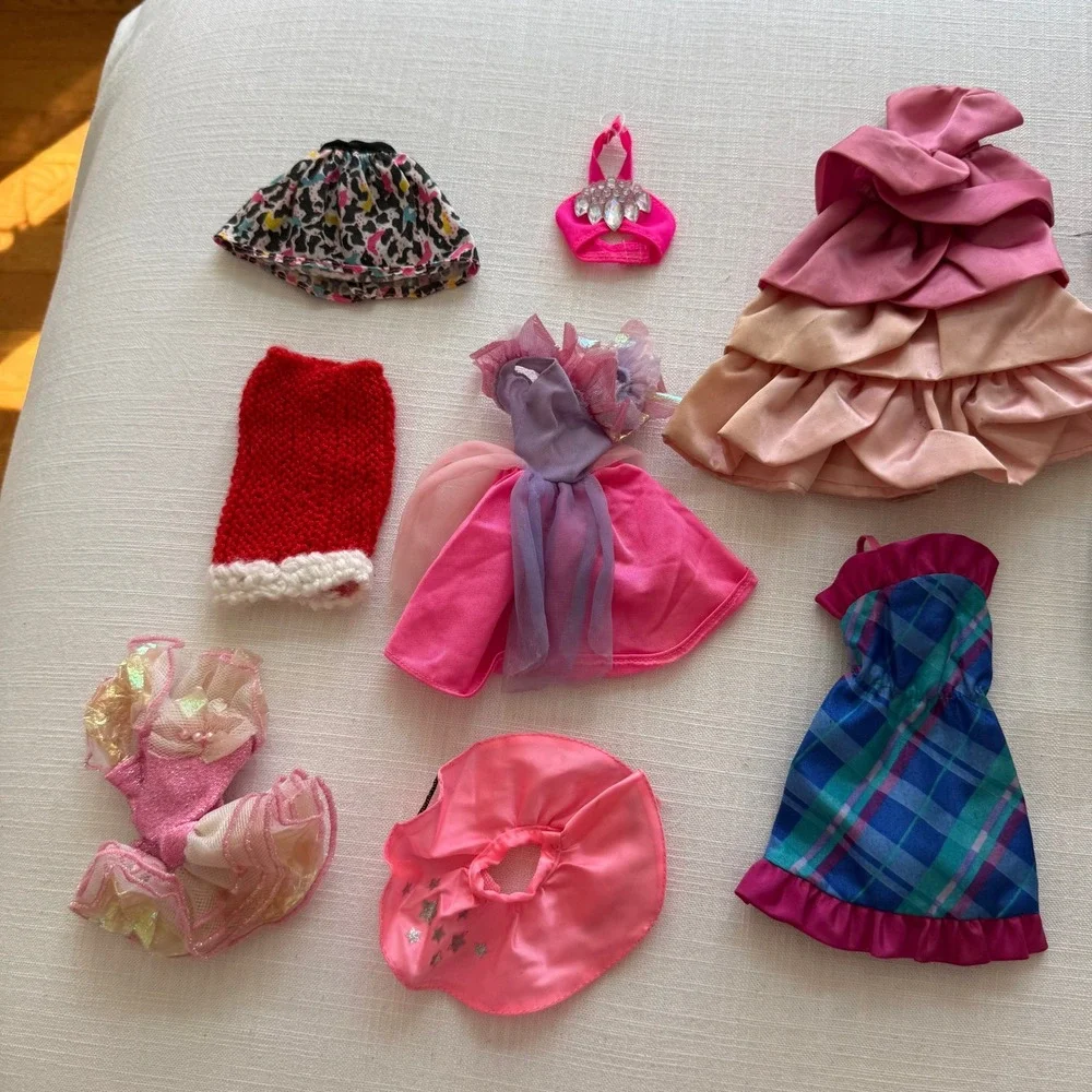 Vintage Mixed HOMEMADE BARBIE Clothes Lot Gowns Skirts Tops Accessories 15pc+
